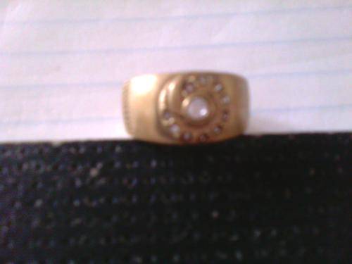 BRASS RING VERY OLD WITH CRYSTALS