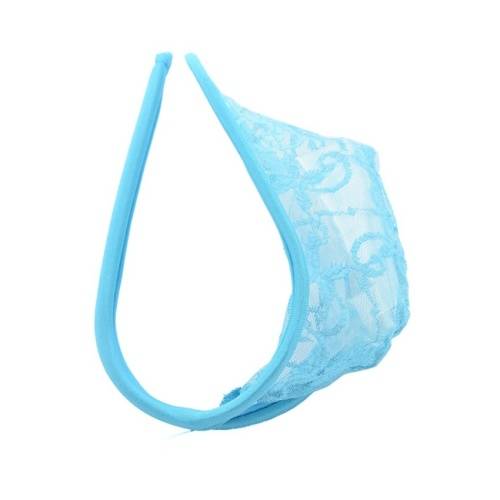 Sexy Lace Men's C-String Thong - Blue (In Stock)