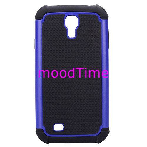 Protective Soft Silicone & Hard Plastic Case for Samsung Galaxy S4 i9500 - Blue