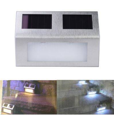 2-LED Solar Step Light Garden Wall Light
