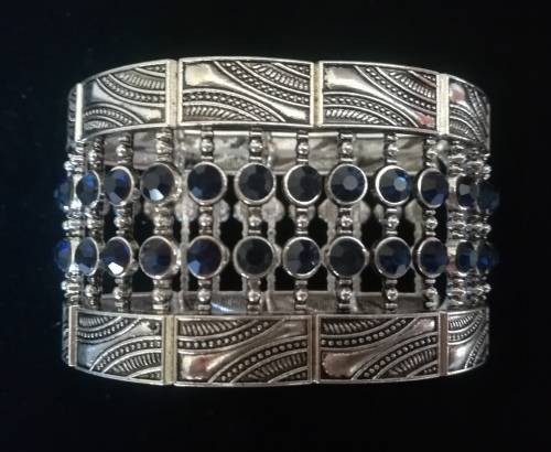 Elegant Vintage Silver Rhinestone Bracelet