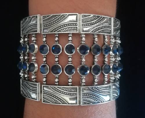 Elegant Vintage Silver Rhinestone Bracelet