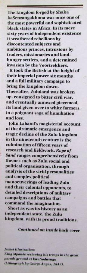 Rope of Sand the Rise and Fall of the Zulu Kingdom in the Nineteenth Century