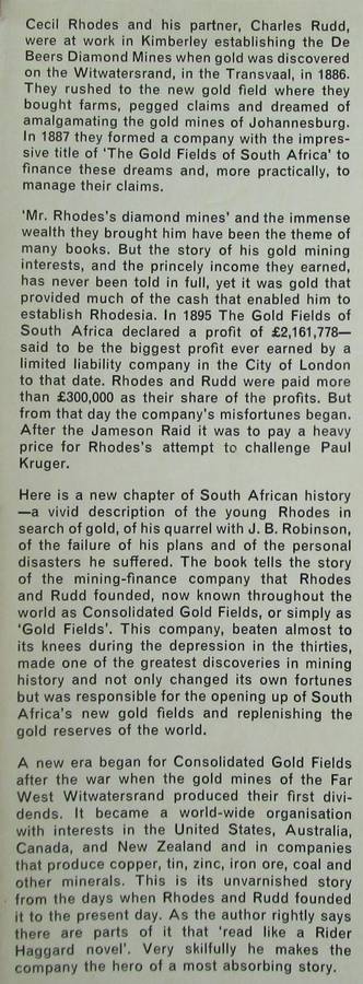 Gold Paved the Way the Story of the Goldfields Company