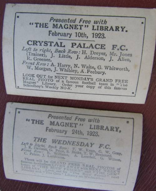SOCCER COLLECTORS CARDS - EARLY 1900`s / Lot of 2 cards.