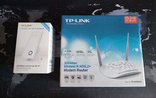 TP Link ADSL2+ Router & 300 Mbps WiFi Extender Combo (Used - Excellent Condition)