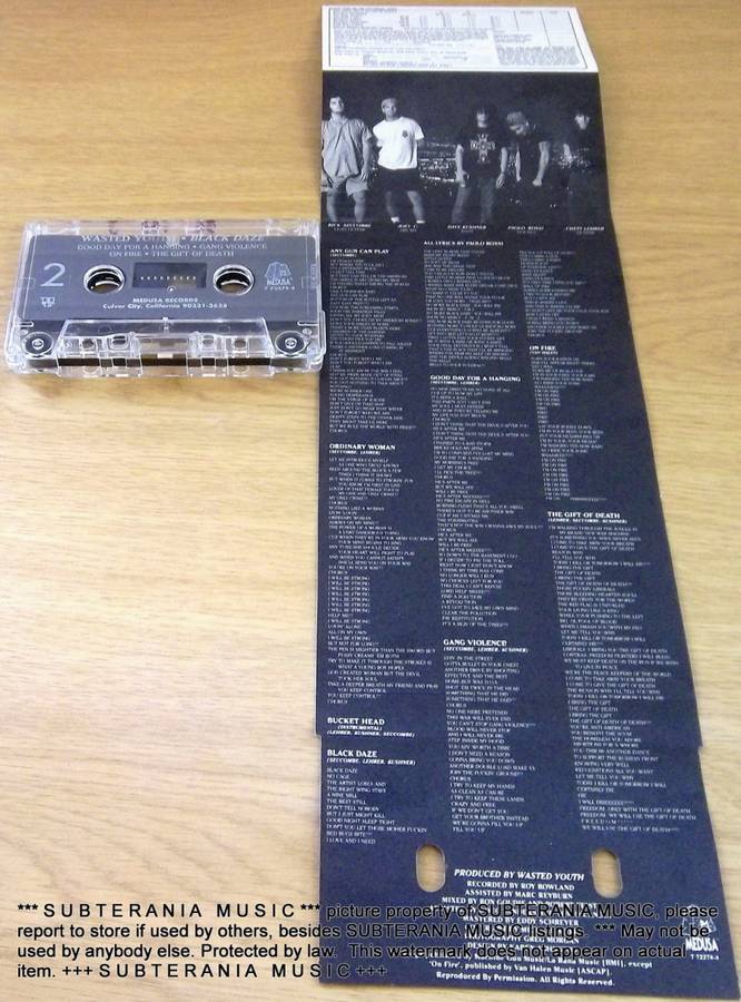 WASTED YOUTH Black Daze Cassette Tape [[Shelf H]
