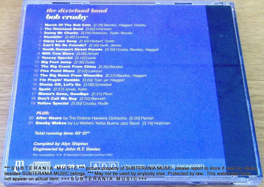 JAZZ GREATS BOB CROSBY [Shelf G Box 8]