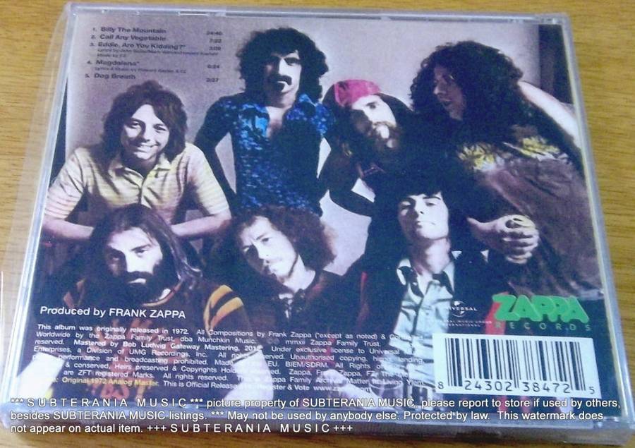 FRANK ZAPPA AND THE MOTHERS OF INVENTION Just Another Band From L.A.  [sealed]