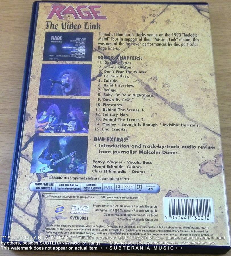RAGE The Video Link DVD