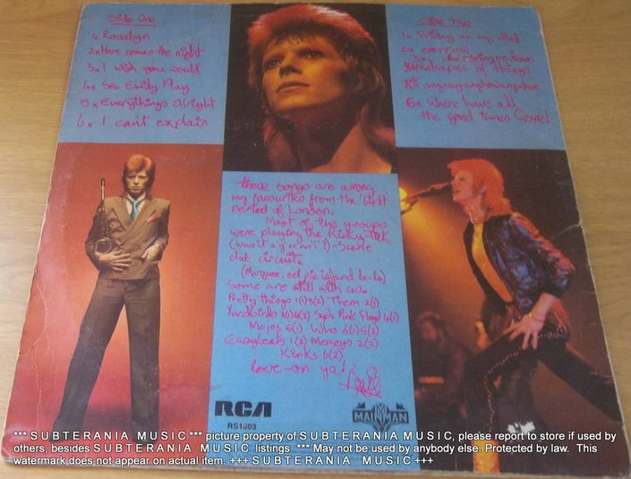 DAVID BOWIE Pinups Vinyl LP