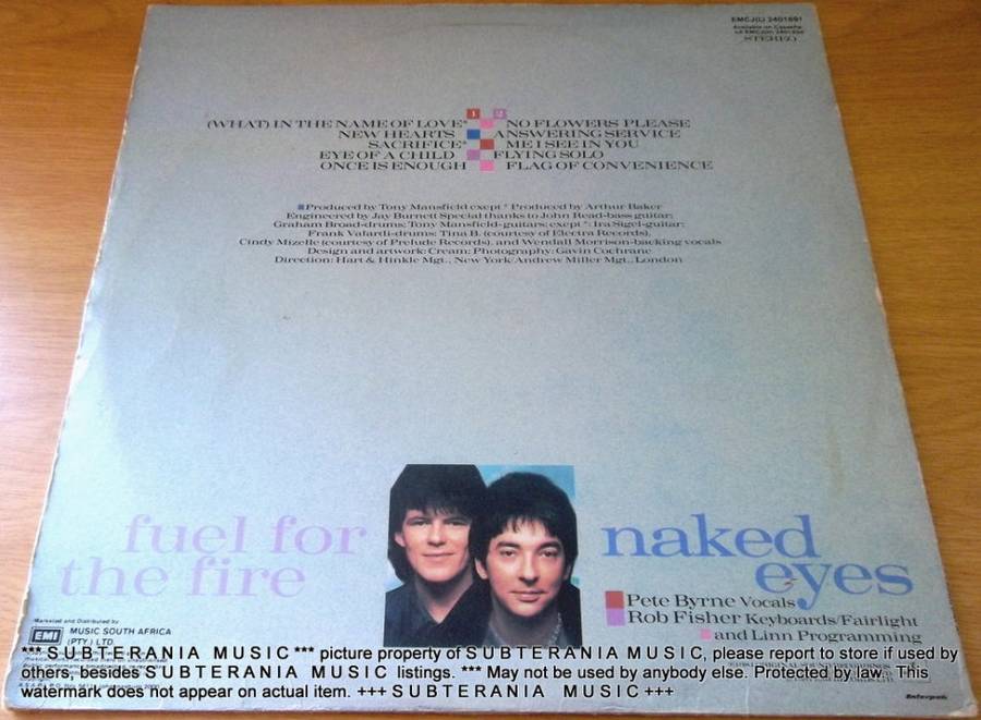 NAKED EYES Fuel for the Fire Vinyl LP