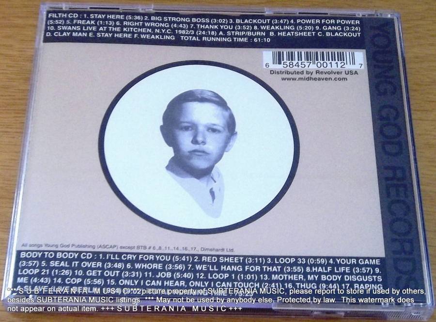 SWANS Filth + Body To Body, Job To Job Double CD