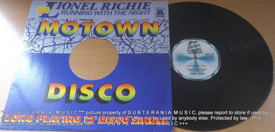 LIONEL RICHIE Running with the Night 12" Maxi Vinyl Record