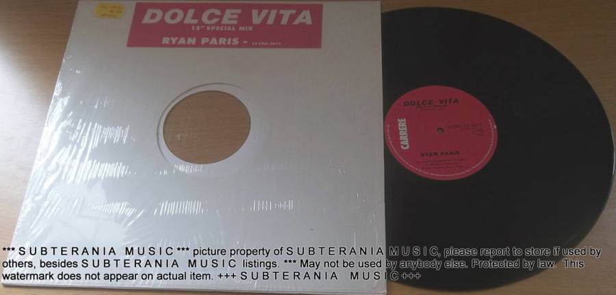 RYAN PARIS Dolce Vita 12" MAXI Vinyl Record