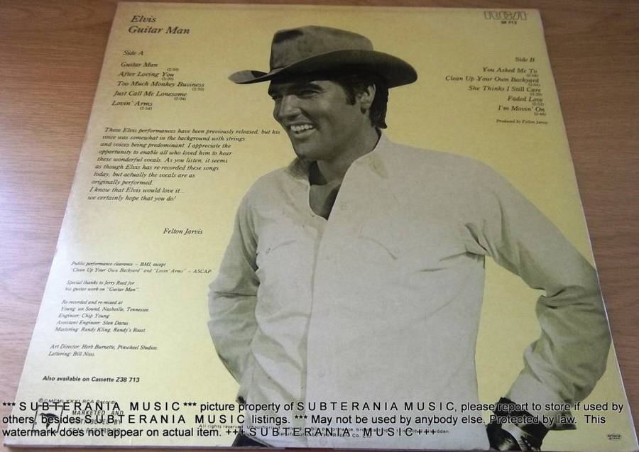 ELVIS PRESLEY Guitar Man LP Vinyl Record