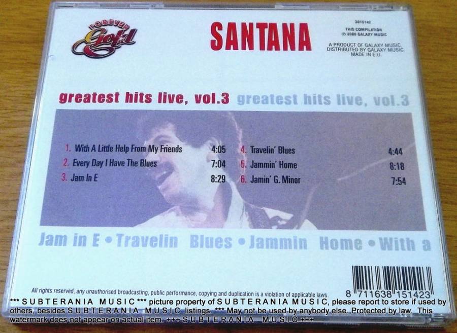 SANTANA Greatest Hits Live vol 3 [Shelf G Box 15]