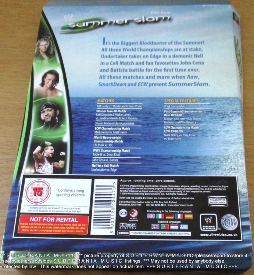 WWE Summerslam 2008 Steelbook Version  DVD  [sealed]