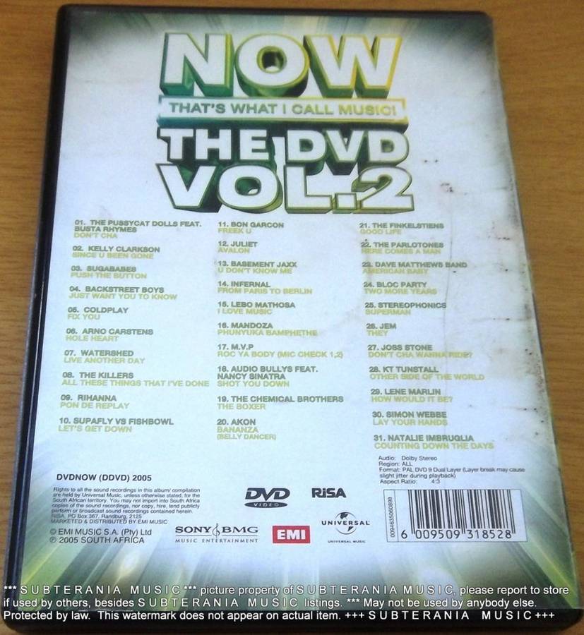 NOW THAT'S WHAT I CALL MUSIC THE DVD VOL. 2