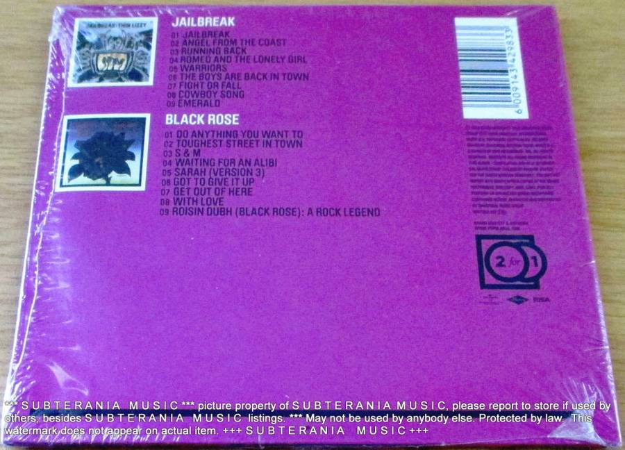 THIN LIZZY 2 For 1 Jailbreak + Black Rose [SEALED]
