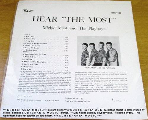 MICKIE MOST AND THE PLAYBOYS  Hear The Most  VINYL RECORD