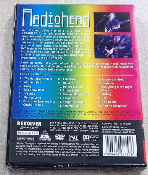 RADIOHEAD Live In Germany At The Rockpalast DVD