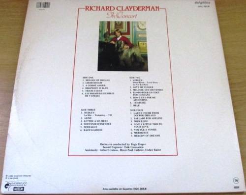 RICHARD CLAYDERMAN In Concert 2XLP Vinyl Record
