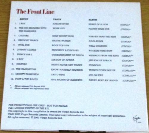 THE FRONT LINE O.S.T. 12 Reggae Tracks  Promo CD [Shelf G Box 6]