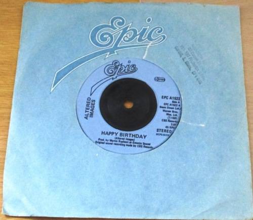 ALTERED IMAGES Happy Birthday  7` Single Vinyl Record
