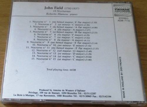 JOHN FIELD 15 Nocturnes   [Classical Box 3]