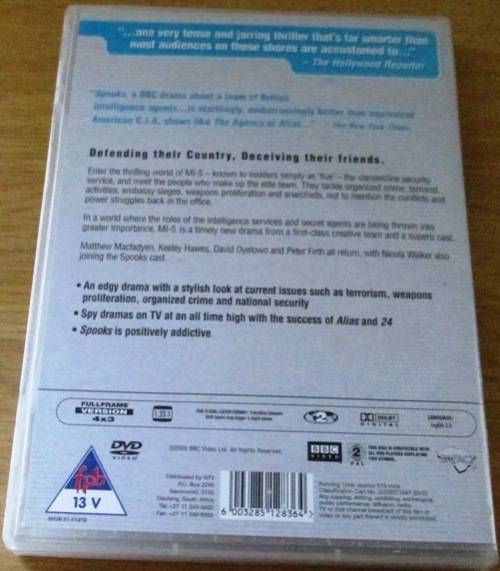 SPOOKS SEASON 4 BBC DVD