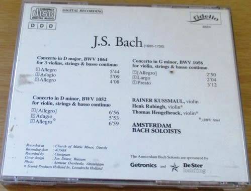 J.S. BACH Violin Concertos Rainer Kussmaul [Classical Box 4]