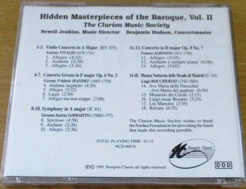HIDDEN MASTERPIECES OF THE BAROQUE Volume 2 [Classical Box 3]