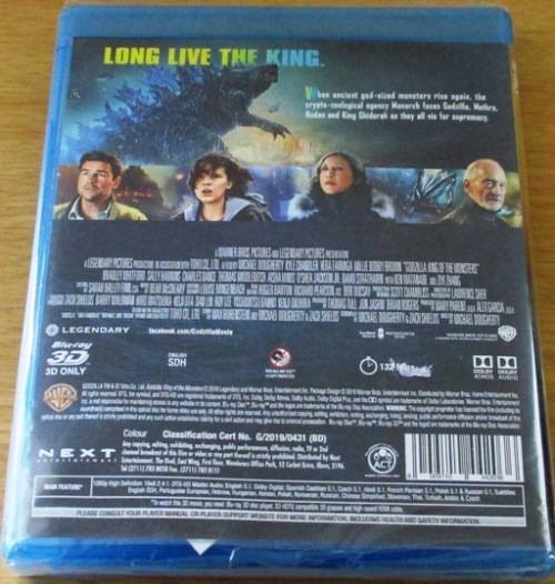GODZILLA King of the Monsters 3D Blu Ray