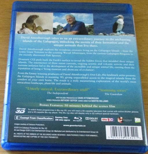 GALAPAGOS 3D with David Attenborough Blu Ray