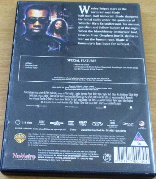 BLADE Wesley Snipes DVD