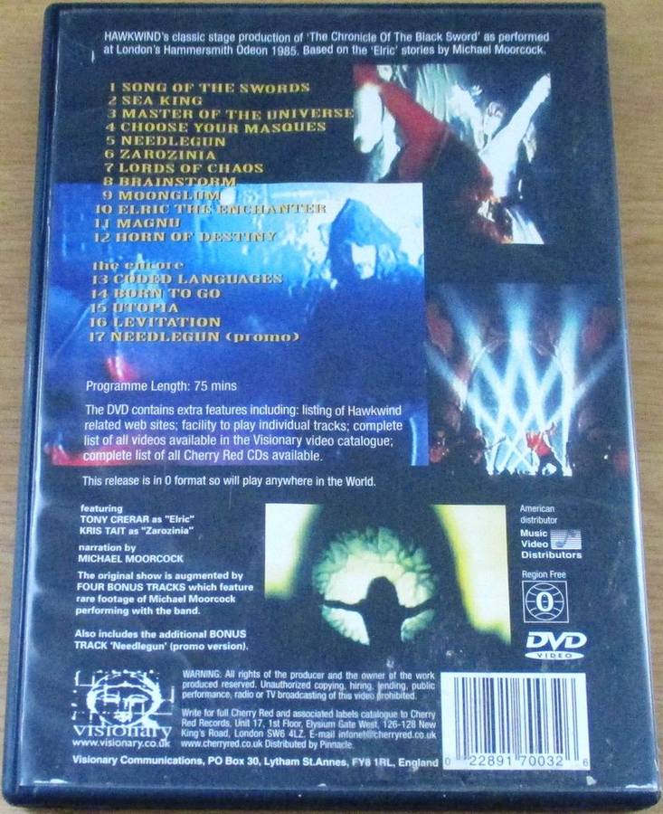 HAWKWIND The Chronicle of the Black Sword DVD