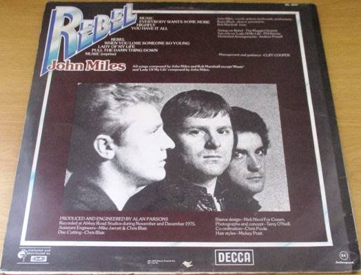 JOHN MILES Rebel VINYL RECORD  [Shelf CC]