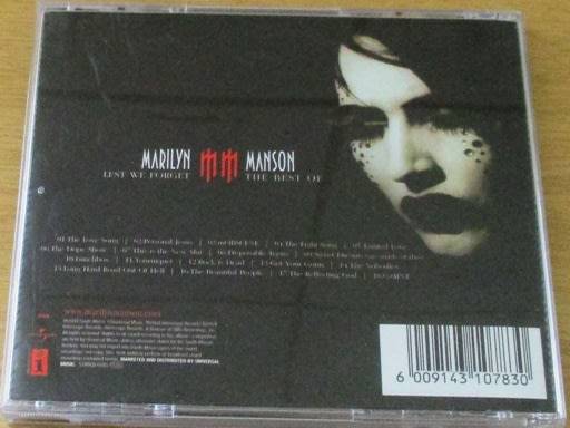 MARILYN  MANSON Lest We Forget The Best Of CD  [Shelf G Box 21]