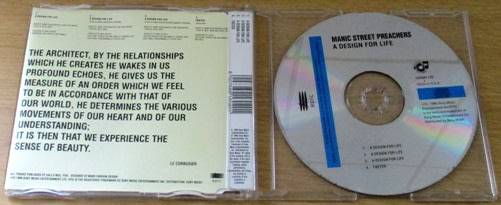 MANIC STREET PREACHERS A Design for Life Cd Single[Shelf Z Box 5]