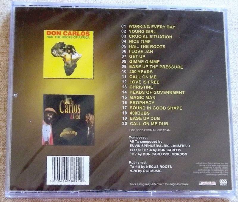DON CARLOS Golden Hits Collection Hail the Roots of Africa / Ease Up SOUTH AFRICA