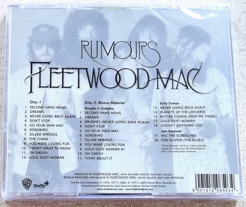 FLEETWOOD MAC Rumours 2xCD Deluxe Edition SOUTH AFRICA Cat# CDESP 170