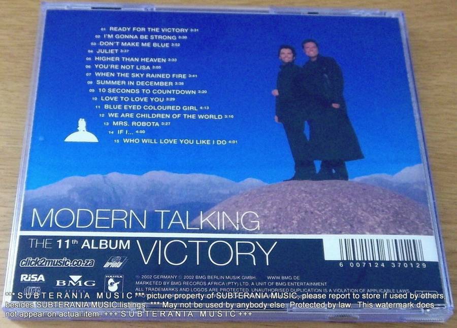 MODERN TALKING Victory  The 11th Album SOUTH AFRICA CDARI(WF)1359 [VG+]