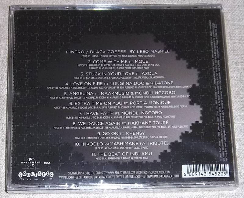BLACK COFFEE Pieces of Me CD SOUTH AFRICA Cat# CDRBL 790