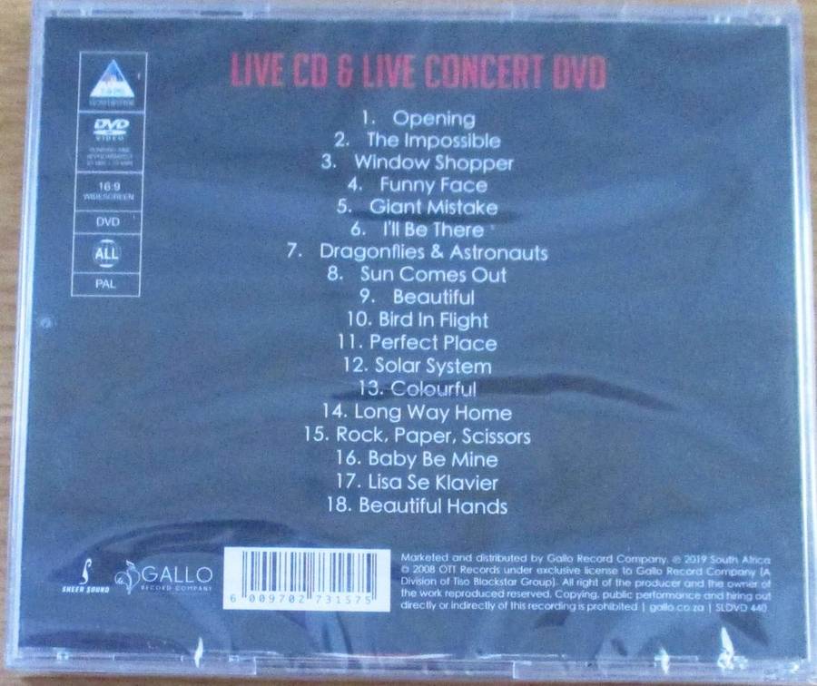THE PARLOTONES Unplugged CD+DVD SOUTH AFRICA Cat# SLDVD 440