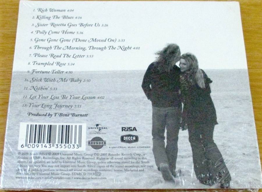ROBERT PLANT + ALISON KRAUSS Raising Sand SOUTH AFRICA Cat# STARCD 7313