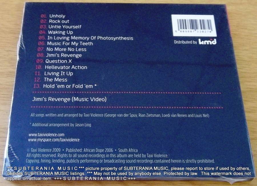 TAXI VIOLENCE Untie Yourself Special Edition Digipak SOUTH AFRICA