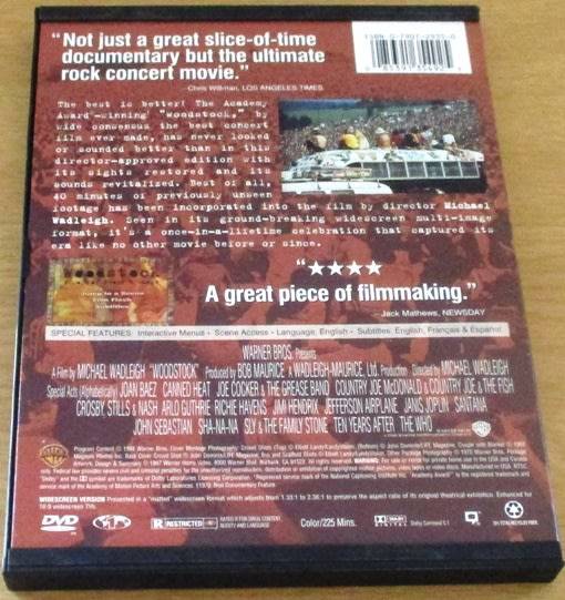 WOODSTOCK 3 Days of Peace & Music The Director's Cut DVD