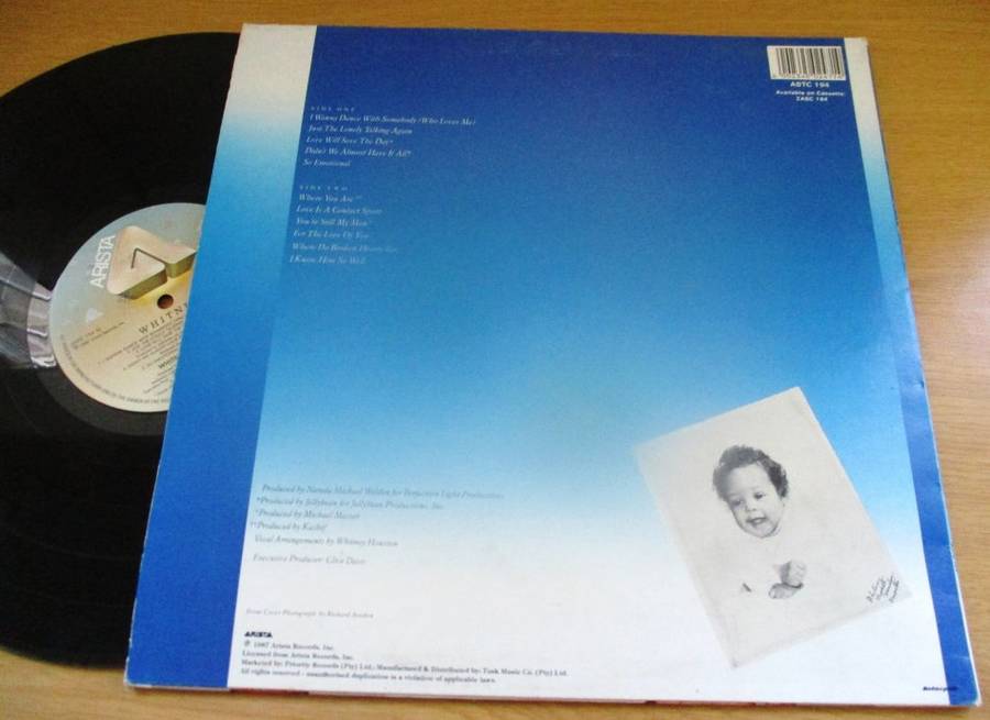 WHITNEY HOUSTON Whitney South African Pressing LP VINYL RECORD
