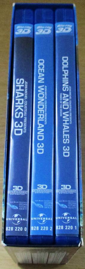SHARKS 3D + DOLPHINS and WHALES + OCEAN WONDERLAND 3D  [Blu Ray Shelf]